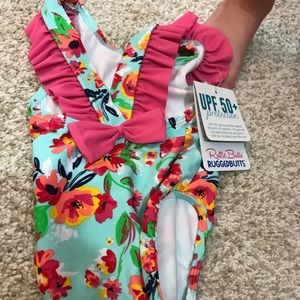 Ruffle Butts Floral Bow Swimsuit 12-18 months